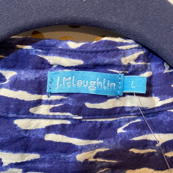 J. McLaughlin Lois Paintstroke Print Crinkle Cotton Voile Blouse EUC! - Picture 4 of 6